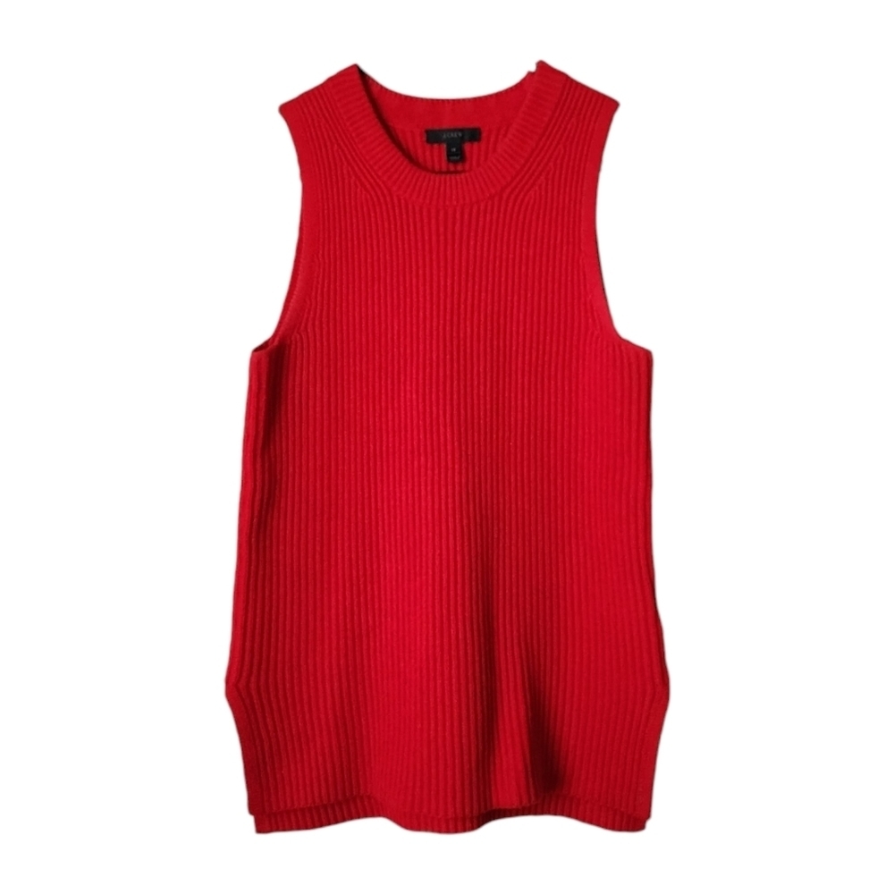 J.CREW sleeveless tunic knit sweater in‎ cherry red size XS